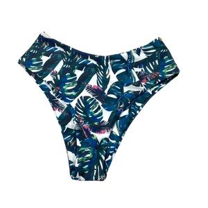Monstera Leaf Tropical Bikini Bottom Sz M